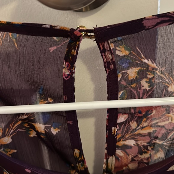 Plum/Purple Fall Floral Dress - Picture 3 of 5